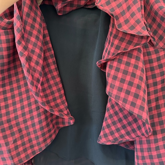 Vici Balloon Sleeve Gingham Plaid Checkered Long Sleeve Dress - S - Picture 4 of 10